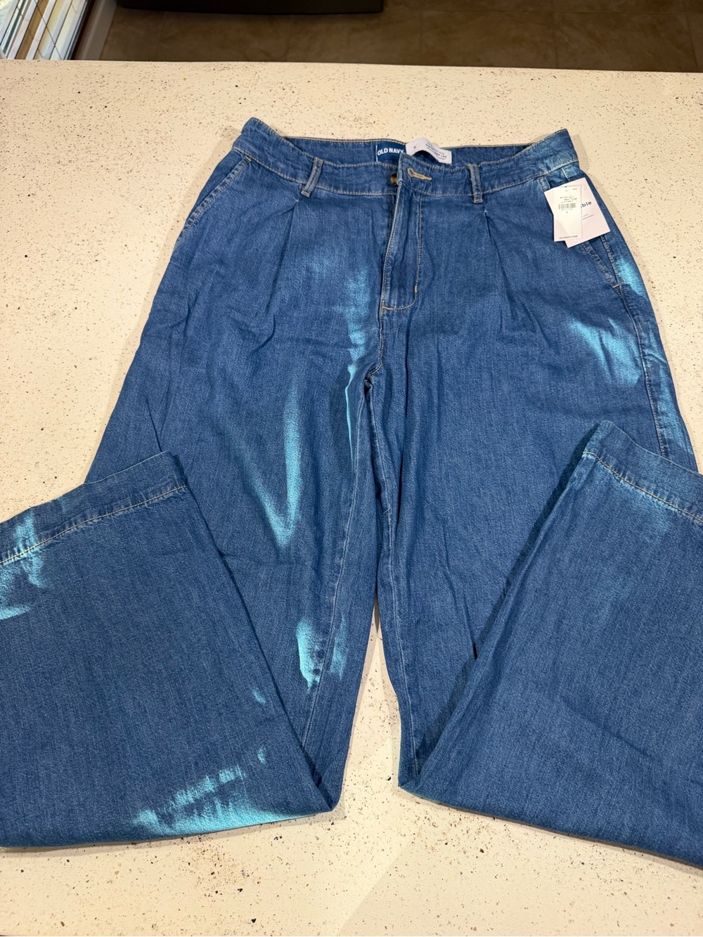 Old Navy Extra High-Rise Super Wide Leg Jeans - Denim Blue